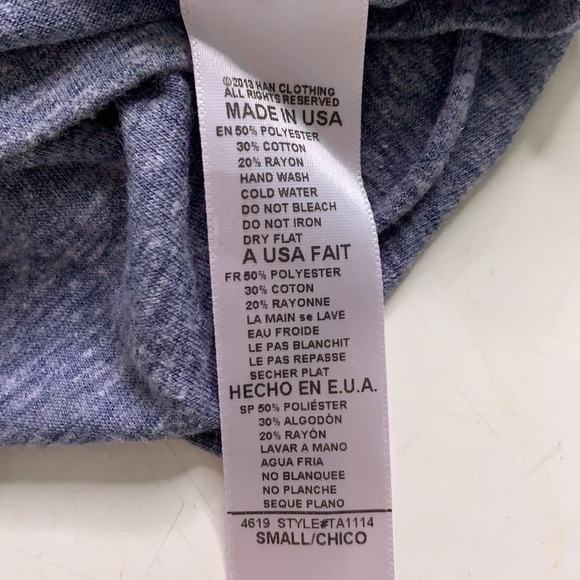 Clas-sic USA beaded skull sleeveless fringe tee blue tank top size small - Picture 5 of 7